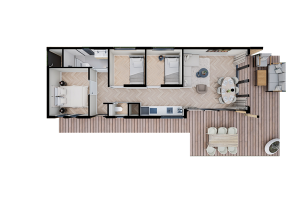 Floorplan - Schulpweg 60-53, 2211 XM Noordwijkerhout